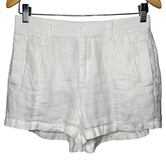 Madewell Pants - Broadway & Broome Madewell Women’s Size 0 White Linen Seamed Dress Shorts